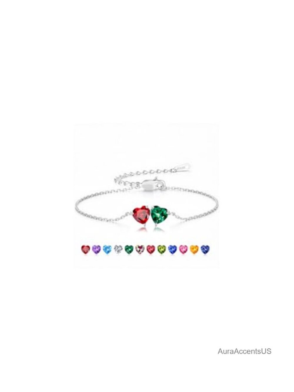 Adjustable 925 Sterling Silver Birthstone Bracelet for Women